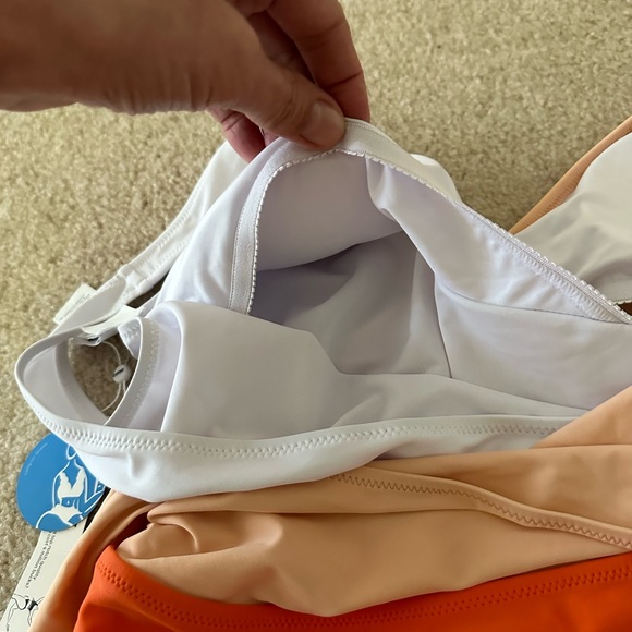 NWT Cupshe Woman’s Swimsuit One Piece, Sz L, Orange/Beige/White - Picture 10 of 13